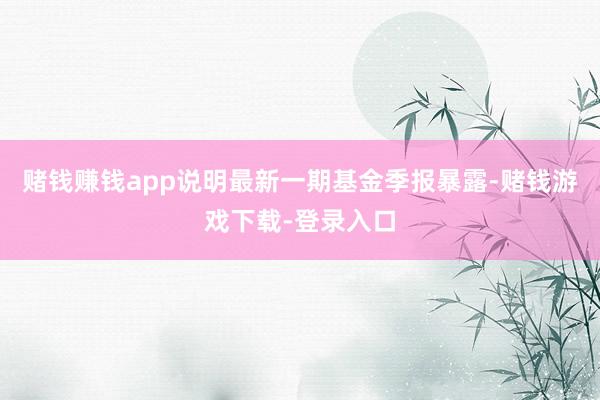 赌钱赚钱app说明最新一期基金季报暴露-赌钱游戏下载-登录入口