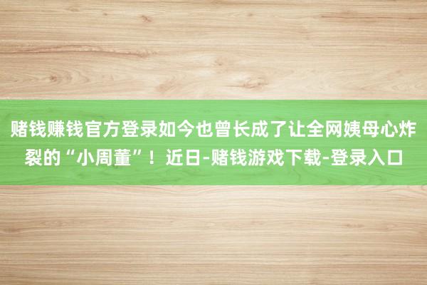 赌钱赚钱官方登录如今也曾长成了让全网姨母心炸裂的“小周董”！近日-赌钱游戏下载-登录入口