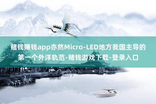 赌钱赚钱app亦然Micro-LED地方我国主导的第一个外洋轨范-赌钱游戏下载-登录入口