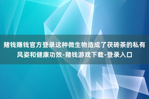 赌钱赚钱官方登录这种微生物造成了茯砖茶的私有风姿和健康功效-赌钱游戏下载-登录入口