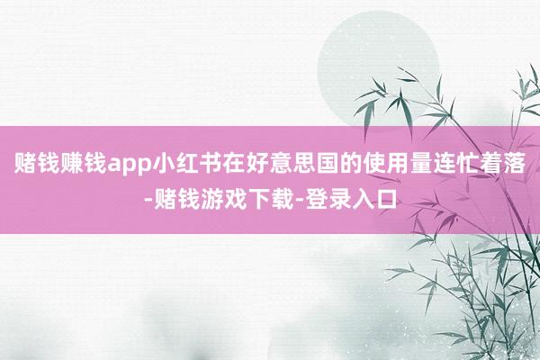 赌钱赚钱app小红书在好意思国的使用量连忙着落-赌钱游戏下载-登录入口