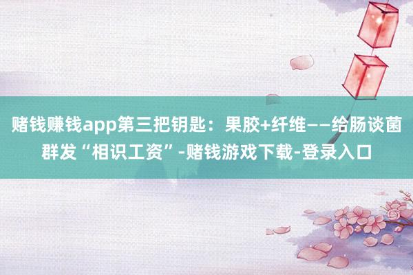 赌钱赚钱app第三把钥匙：果胶+纤维——给肠谈菌群发“相识工资”-赌钱游戏下载-登录入口
