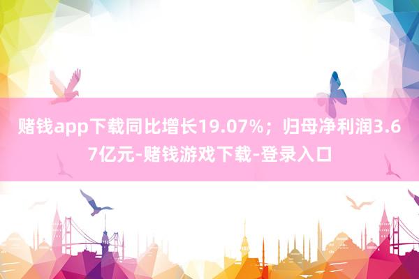赌钱app下载同比增长19.07%；归母净利润3.67亿元-赌钱游戏下载-登录入口