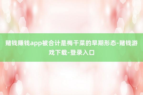 赌钱赚钱app被合计是梅干菜的早期形态-赌钱游戏下载-登录入口